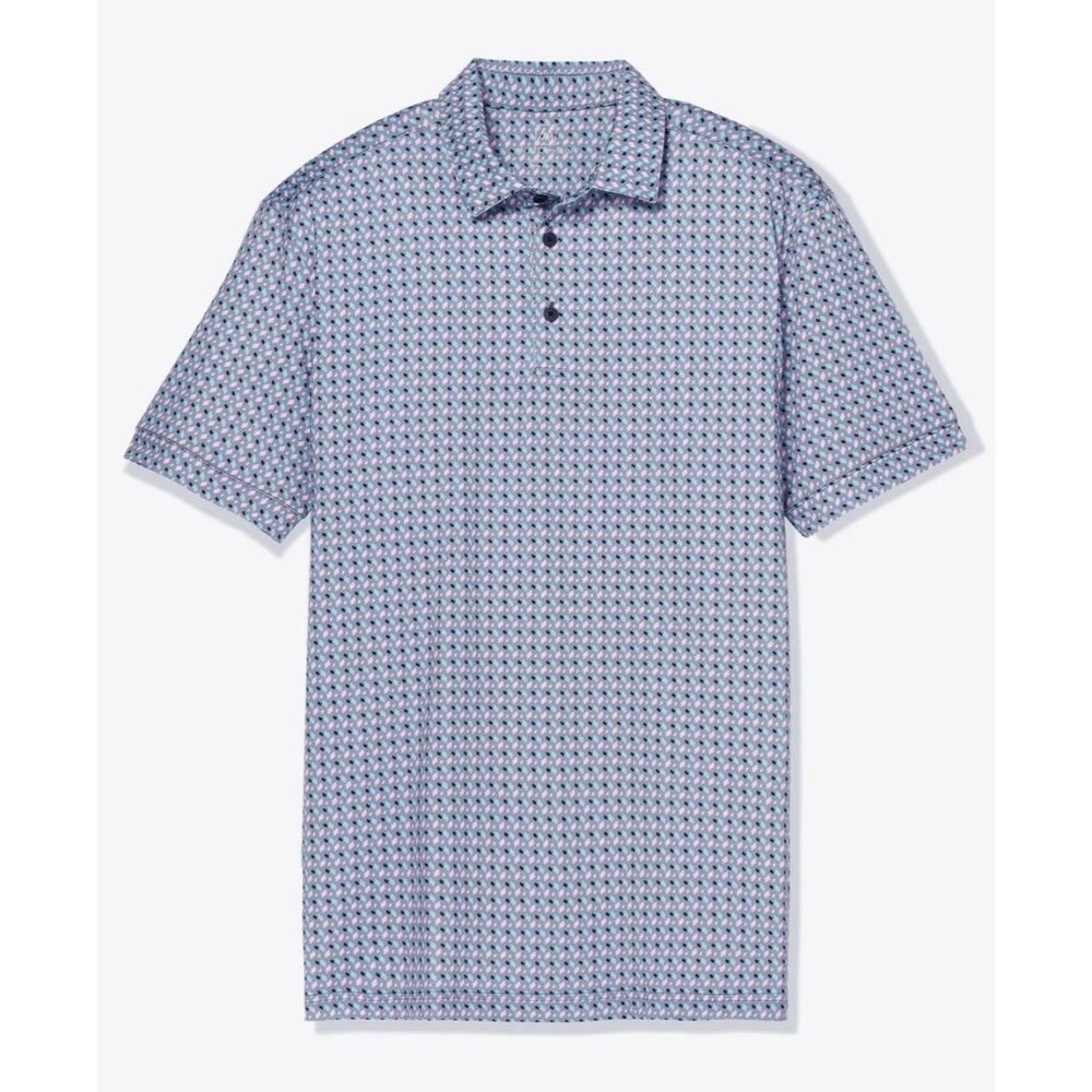 Mizzen Main Versa Polo Shirt Confetti Print S/S Mens Medium Trim